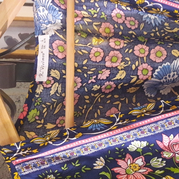 R. VOVIMOS BOHO Maxi Wrap Dress Blue Floral S 4/6 - Picture 5 of 6